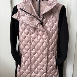 Calvin Klein Women's Pink and Black Quilted Puffer Jacket